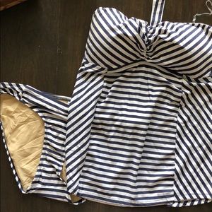 A Pea in the Pod Navy and White Striped Tankini